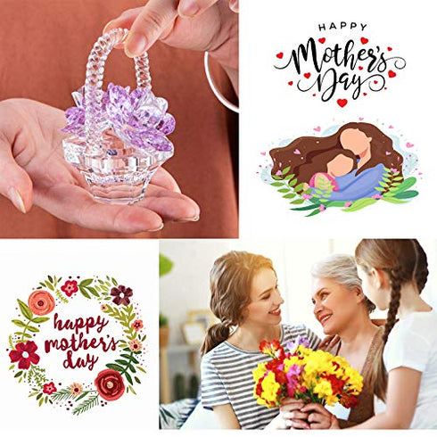 Crystal Flower Basket Figurine Collectable Ornament